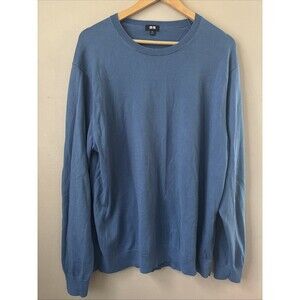 Uniqlo Men’s Blue Lightweight Knit Sweater Size XXL Pullover Crewneck